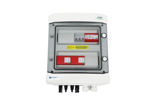 Rozdzielnica przył. DCAC hermetyczna IP65 EMITER z ogranicznikiem przepięć DC Dehn 1000V typu 1+2, 2 x łańcuch PV, 2 x MPPT // ogr. AC Dehn typ 1+2, 20A 3-F - 3074602
