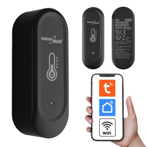 GREENBLUE ZEWNĘTRZNY CZUJNIK TEMPERATURY I WILGOTNOŚCI WIFI, ANDROID/IOS, 3.0V DC, LR03X2, IP65 GB741