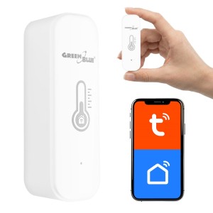GREENBLUE CZUJNIK TEMPERATURY I WILGOTNOŚCI WIFI, ANDROID/IOS/ALEXA/GOOGLE HOME, 3.0V DC, LR03X2 GB737