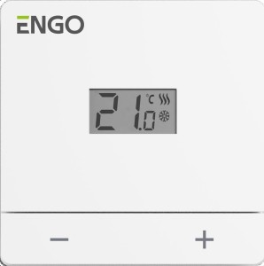 Regulator temperatury ENGO Controls EASY-BATW, bateryjny, biały, dobowy, natynkowy