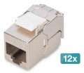 Digitus Kompaktowy moduł keystone CAT 6A, ekranowany, beznarzędziowe złącze montażowe, 12 szt. - 3075725