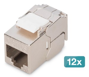 Digitus Kompaktowy moduł keystone CAT 6A, ekranowany, beznarzędziowe złącze montażowe, 12 szt.
