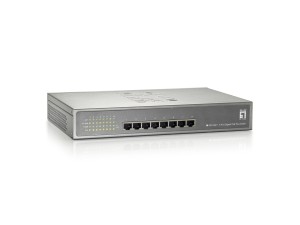 Przełącznik LevelOne GB PoE+ 8-portowy 19-calowy 123W 1Gbps