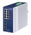 PLANET IP30 Industrial 8-Port Nie zarządzany Gigabit Ethernet (10/100/1000) Aluminium, Niebieski - 3076483