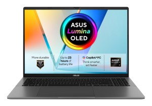 ASUS Vivobook S16 M3607GA-SH011W Ryzen AI 7 445 16.0"FHD OLED 60Hz 300nits 16GB DDR5 SSD512 Radeon 840M Cam1080p+IR 70WHrs Win11 Aluminum Matte Gray