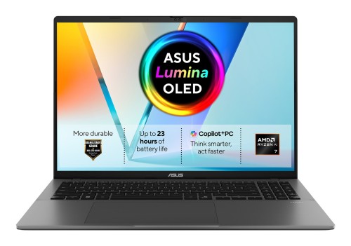 ASUS Vivobook S16 M3607GA-SH011W Ryzen AI 7 445 16.0"FHD OLED 60Hz 300nits 16GB DDR5 SSD512 Radeon 840M Cam1080p+IR 70WHrs Win11 Aluminum Matte Gray - 3078742