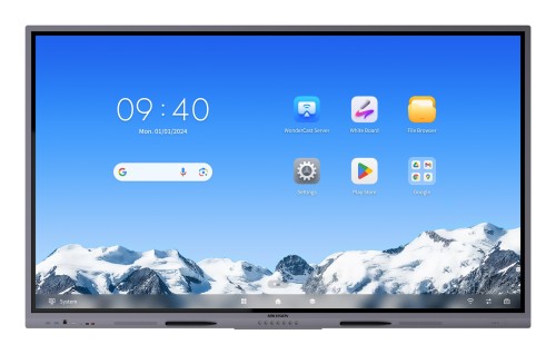 Hikvision DS-D5C75RB/A2L signage display Interaktywny płaski panel 190,5 cm (75") LED Wi-Fi 480 cd/m2 4K Ultra HD Szary Ekran dotykowy Procesor wbudowany Android 16/7 - 3079904