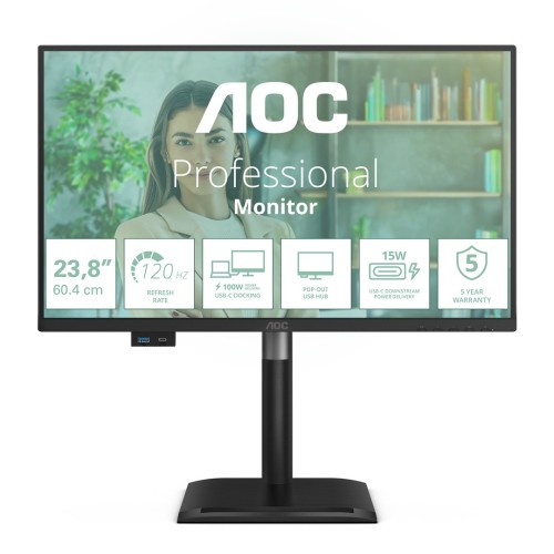 AOC 24P4CV monitor komputerowy 60,5 cm (23.8") 1920 x 1080 px Full HD LED Czarny - 3080353