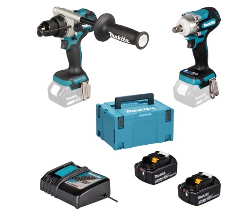MAKITA ZESTAW COMBO 18V DLX2590TJ (DHP492, DTW300) 2x5,0Ah - 3080962