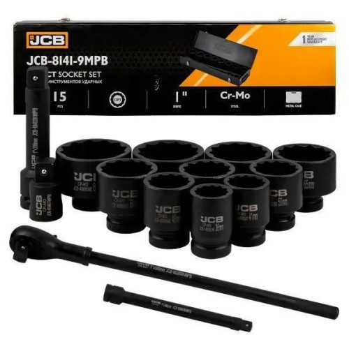 JCB ZESTAW KLUCZY UDAR.15el. 1" 12-KĄT. (36-80mm) - 3081254