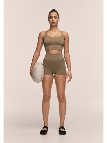 Legginsy treningowe damskie CASALL Shiny Seamless Rib Hotpants kolor zielony - S - 3082152