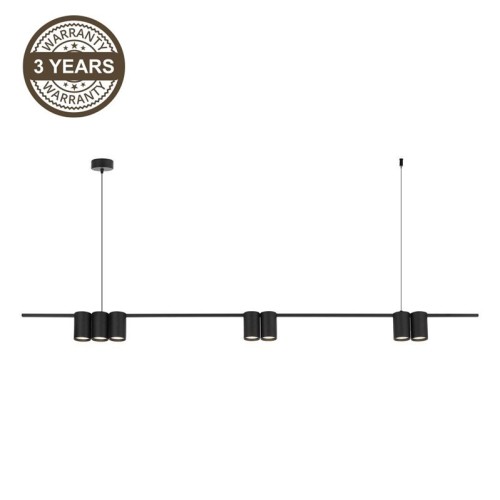 Lampa wisząca PORI siedem razy GU10 ML0370 czarny - 2985372