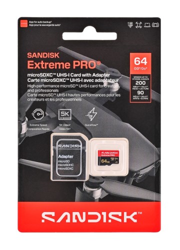 Sandisk Extreme Pro microSD UHS-I 64GB MicroSD 200MB/s(R) / 90MB/s(W) - 3082932