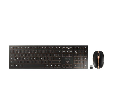 CHERRY DW 9100 SLIM klawiatura Dołączona myszka Uniwersalne RF Wireless + Bluetooth QWERTY US English Czarny - 3083563