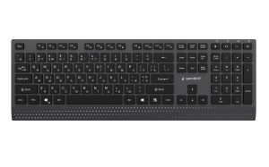 GEMBIRD PRZEWODOWA KLAWIATURA MULTIMEDIALNA SLIM USB-C, RU LAYOUT, CZARNA
