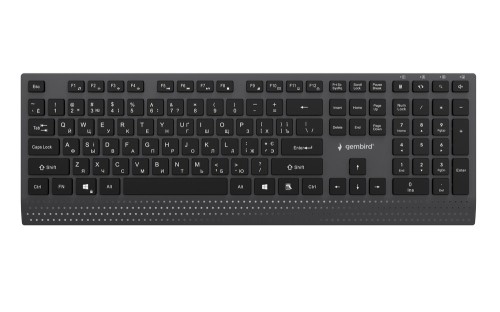 GEMBIRD PRZEWODOWA KLAWIATURA MULTIMEDIALNA SLIM USB-C, RU LAYOUT, CZARNA - 3083610