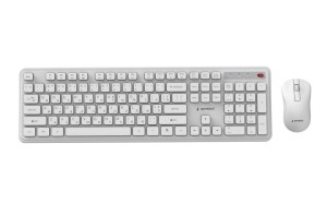 GEMBIRD BEZPRZEWODOWY ZESTAW KLAWIATURY + MYSZ SLIM PRO BUSINESS NA BIURKO,BIAŁY, UKŁAD RU