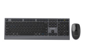 GEMBIRD BEZPRZEWODOWY ZESTAW KLAWIATURY + MYSZ DUAL MODE, 2.4 GHZ + BT, SLIM, UKŁAD US, KOLOR CZARNY