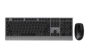 GEMBIRD BEZPRZEWODOWY ZESTAW KLAWIATURY + MYSZ DUAL MODE, 2.4 GHZ + BT, SLIM, UKŁAD RU, KOLOR CZARNY