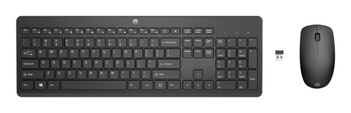 Zestaw klawiatura + mysz HP 230 Wireless Mouse and Keyboard Combo bezprzewodowe czarne Niemiecki układ klawiszy QWERTZ 18H24AA#ABD - 3083675