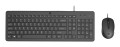 Zestaw klawiatura + mysz HP 150 Wired Mouse and Keyboard przewodowe czarne Niemiecki układ klawiszy 240J7AA#ABD - 3083692