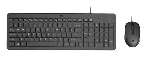 Zestaw klawiatura + mysz HP 150 Wired Mouse and Keyboard przewodowe czarne Niemiecki układ klawiszy 240J7AA#ABD - 3083692