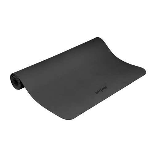 Mata gimnastyczna do ćwiczeń joga, pilates, fitness, 200x115cm, grubość 1cm, materiał TPE, czarna, REBEL ACTIVE - 3085681