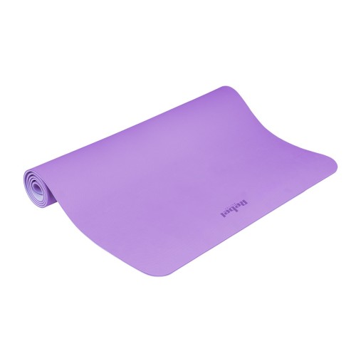 Mata gimnastyczna do ćwiczeń joga, pilates, fitness, 200x115cm, grubość 1cm, materiał TPE, fioletowa, REBEL ACTIVE - 3085684