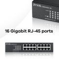 Switch Zyxel GS1100-16E-EU0101F 16p Unmanaged, Fanless, Slim - 3086412