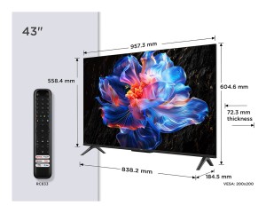 Telewizor TCL 43P6K LED 43" 4K Ultra HD Google TV Dolby Digital DVB-T2 Metaliczny