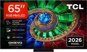 TCL RM7L 65RM7L Telewizor 165,1 cm (65") 4K Ultra HD Smart TV Wi-Fi Czarny 2000 cd/m2