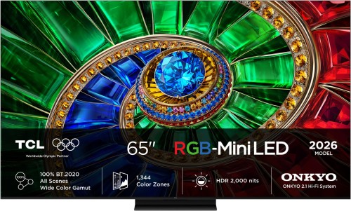 TCL RM7L 65RM7L Telewizor 165,1 cm (65") 4K Ultra HD Smart TV Wi-Fi Czarny 2000 cd/m2 - 3089986