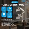 ERGO OFFICE UCHWYT NA 2 MONITORY, SPRĘŻYNA GAZOWA, 17"-32", 1-10KG, BIAŁY MAT ER-692 W - 3090518