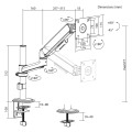 ERGO OFFICE UCHWYT / WIESZAK NA MONITOR, 17"-32", 1-10KG, CZARNY MAT, MAX. VESA 100X100 ER-691 B - 3090530