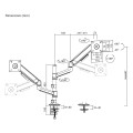 ERGO OFFICE UCHWYT / WIESZAK NA 2 MONITORY, SPRĘŻYNA GAZOWA, 17"-32", 1-10KG, CZARNY MAT, ER-692 B - 3090688