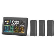 Sencor SWS 6300 Stacja pogodowa czarna / kolorowy wyświetlacz LCD / 3x czujnik bezprzewodowy - 3090814