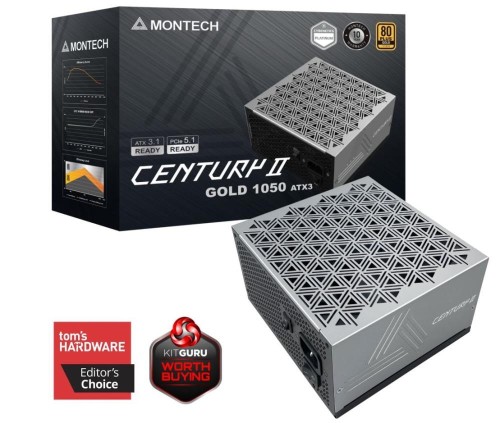 Montech CENTURY II 1050W moduł zasilaczy 20+4 pin ATX ATX Srebrny - 2995018