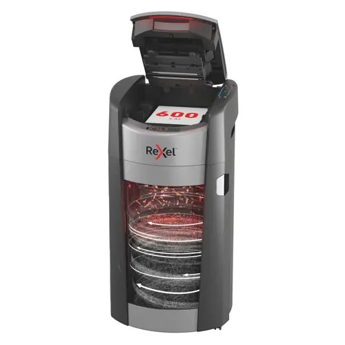 Niszczarka Rexel ShredMax AutoFeed+ 600X, P4, 600 kartek, 50 l kosz - 3097849