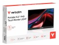 Verbatim Portable 15.6" FHD Touch Monitor LIGHT Przenośny monitor Czarny 39,6 cm (15.6") LCD 1920 x 1080 px - 2980403