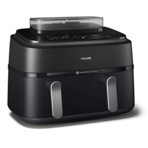 Philips 5000 series NA551/00 frytkownica Podwójny 9 l Autonomiczny 2750 W Frytkownica na gorące powietrze Czarny, Srebrny