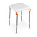 Taboret prysznicowy kwadratowy Biały - KING-STA-20 - 2850670