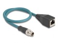 DeLOCK M12 Kabel adaptera z kodowaniem X 8-pinowe męski do żeńskiego RJ45 o długości 50 cm - 2974861