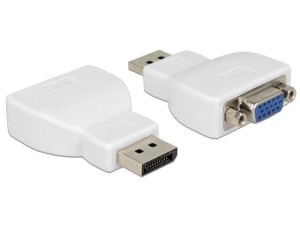 Adapter Delock DisplayPort -> VGA 15 PIN biały