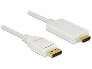 Kabel adapter Delock DisplayPort v1.2A - HDMI M/M 3m 4K biały