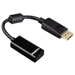 Kabel adapter Hama Displayport (M) - HDMI (F) Techline czarny