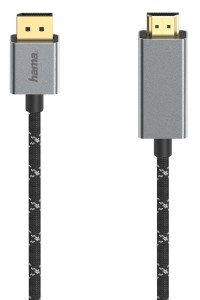 Kabel adapter Hama Premium Displayport - HDMI 4K 1,5m czarny
