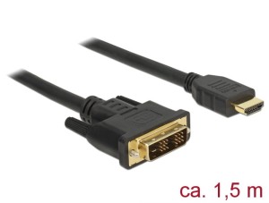 Kabel adapter Delock DVI-D(M)(18+1) - HDMI(M) v1.2 1.5m czarny