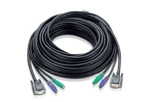 Kabel ATEN 2L-1020P (20m; D-Sub (VGA), PS/2 M - 2x PS/2, D-Sub (VGA) F; kolor czarny)