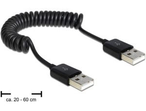Kabel USB Delock AM-AM USB 2.0 spirala 0.2-0.6m
