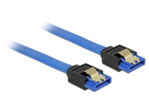 Kabel Delock SATA DATA III 0,50m z zatrzaskami metalowymi niebieski